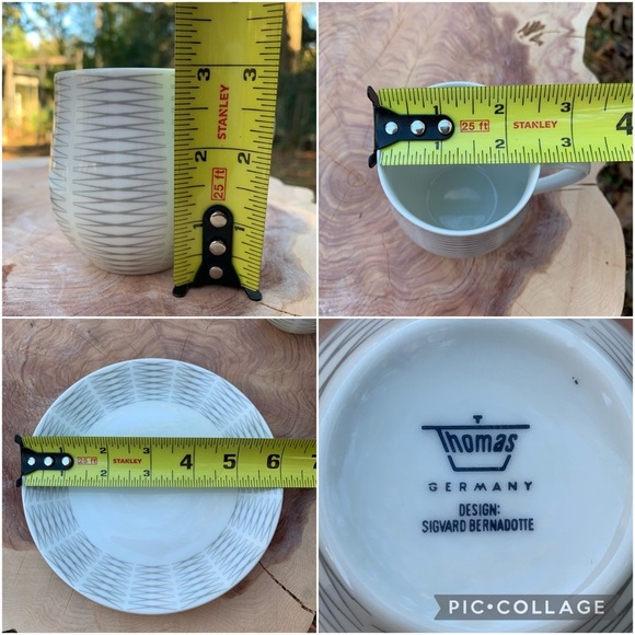 6 X Thomas design by Sigvard Bernadotte set of cups and saucers geometric design - Picture 14 of 14